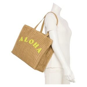 Sonoma Goods for Life Maya Straw Tote & Wristlet Set Aloha Summer‎ Bag Woven NEW